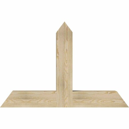 Ekena Millwork Portland Rough Sawn Timber Gable Bracket, Douglas Fir, 48"W x 32"H x 6"D x 6"F, 16/12 Pitch GBW048X32X0606POR00RDF